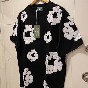 Black and White Floral Men's Short Sleeve Tee